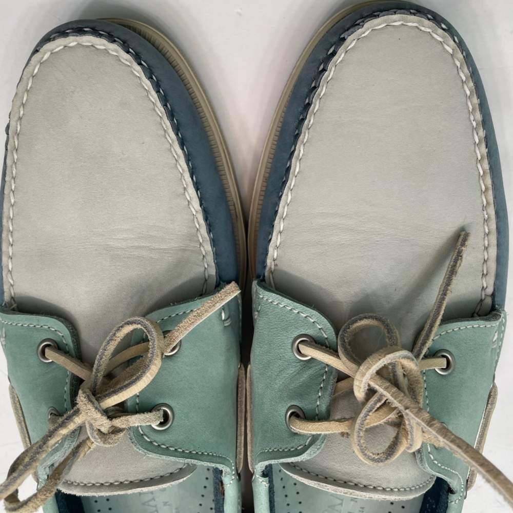 Vintage 90s Cole Haan Made USA Maine Suede Leather Tricolor Boat Deck Shoes 11.5 - Picture 3 of 15
